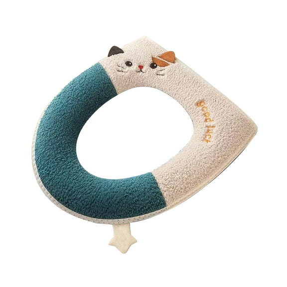 RyanK Toilet Seat Cover Pads,Zipper Model Toilet Seat Household Embroidery Sitting Washer Toilet Seat Cover Cute Washer Universal Toilet Seat Green
