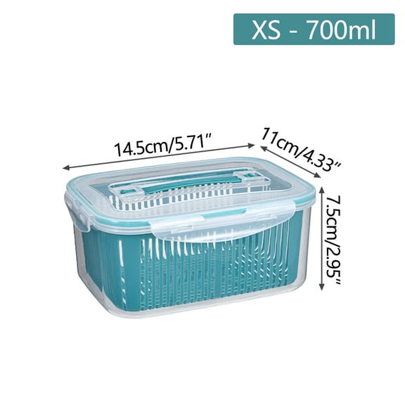 RyanK Tupperware 1 Pcs Fruit Vegetable Storage Containers For Fridge Berries Vegetable Wash Vegetables Dehydration With Lids 700ml