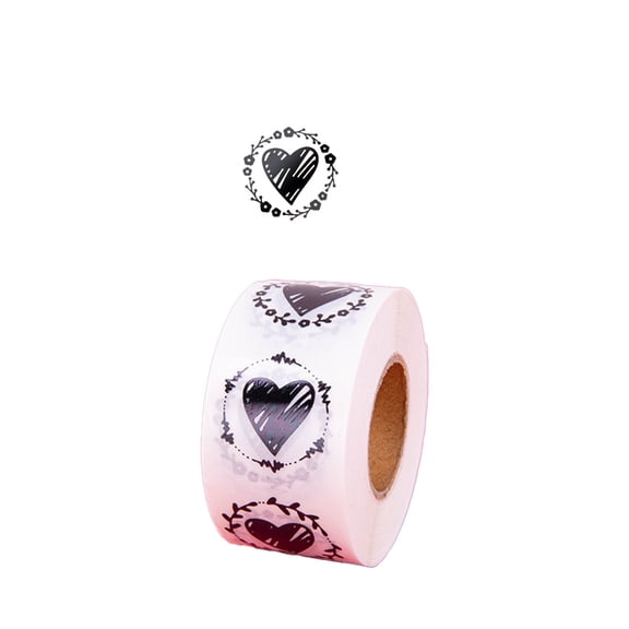 RyanK Valentine'S Day Gifts Heart Stickers Roll 1 Inch Valentine's Day Love Shape Labels Waterproof Removable For Crafts Envelopes Boxes Gift Tags Bags Wedding 500 PCS