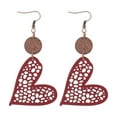 thumbnail image 1 of RyanK Valentine'S Day Gifts Valentine'S Day Decorations Valentine's Day Gift Wooden Round Geometric Earrings Vintage Hollowed Out Round Earrings Great Light Statement Jewelry For Women, 1 of 6