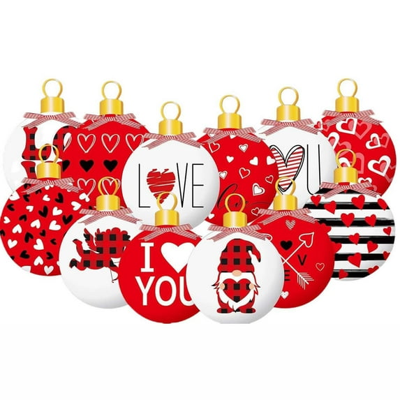 RyanK Valentine'S Day Gifts Valentine'S Day Decorations Valentine's Day Tree Hanging Ornaments Wooden Ornaments Valentine's Day Ball Ornaments Love Heart Dwarfs Hollow Out Valentine's Day Ornaments