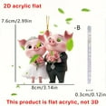 thumbnail image 1 of RyanK Valentine'S Day Gifts Valentine'S Day Decorations Valentine's Day Wedding Love Pig Pendant Car Interior Acrylic Pendant Decorative Pendant 2.44x3.14in, 1 of 5