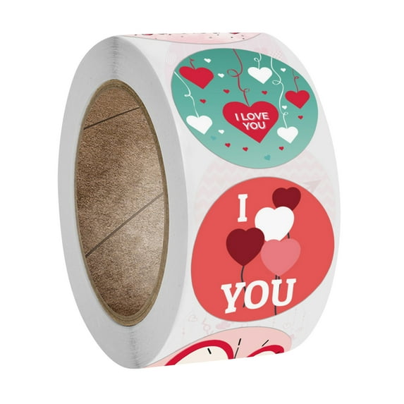 RyanK Valentine's Day Decorations Heart Stickers Roll 1 Inch Valentine's Day Love Shape Labels Waterproof Removable for Craft Envelopes Boxes Gift Tags Bags Wedding 500 PCS Multicolor