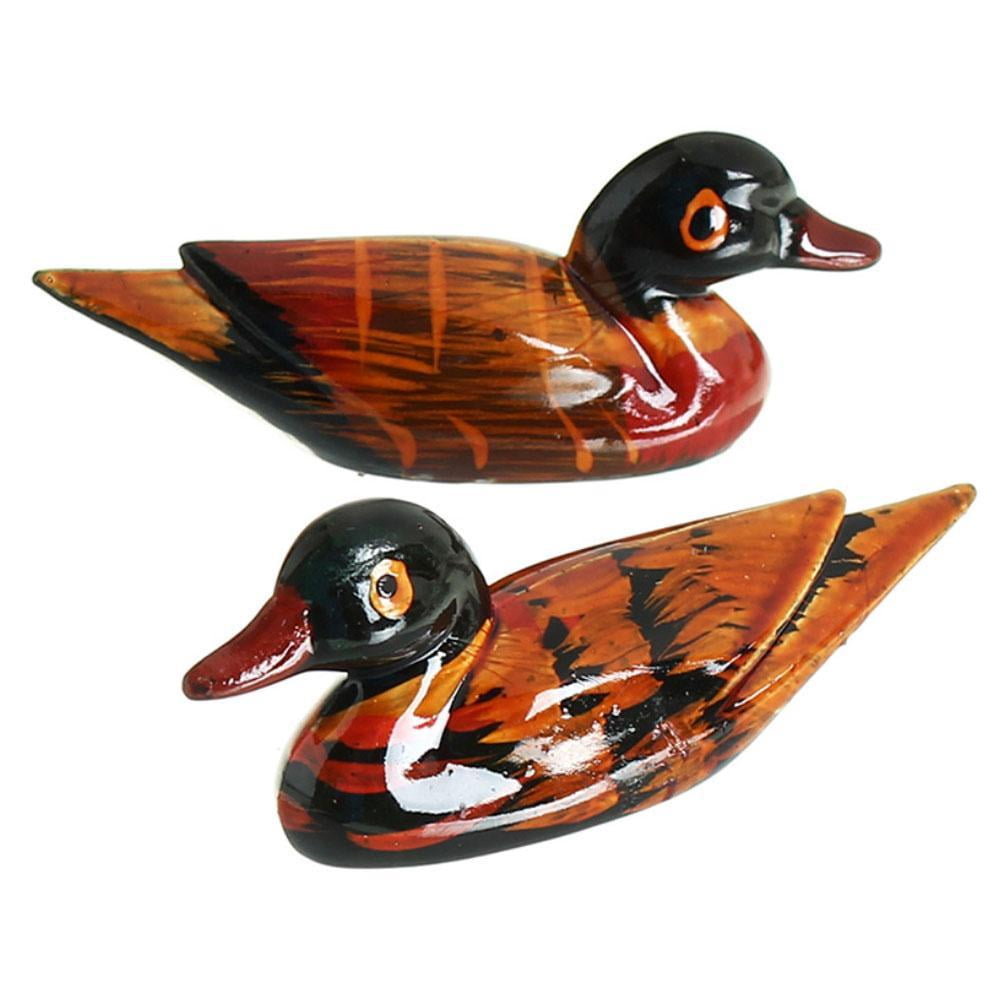 Ryanli Mandarin Ducks Feng Shui Wooden for Home Decor, Duck Figurines