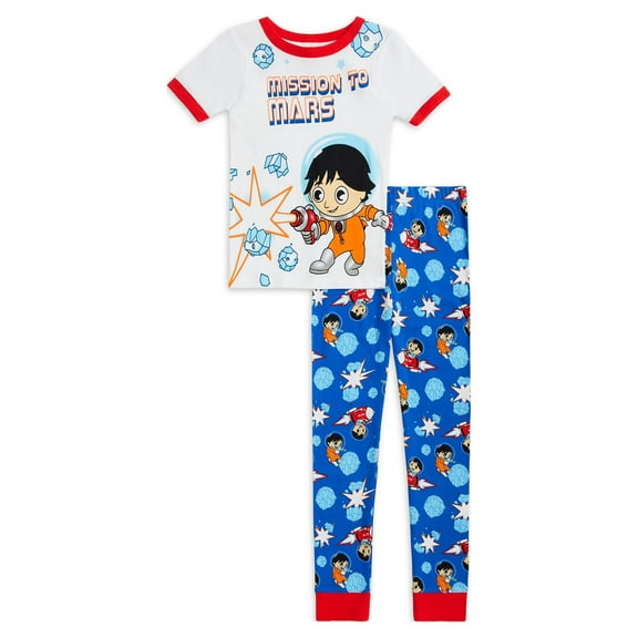 Ryan's World Boys Short Sleeve 2-piece Cotton Snug Fit Pajama Sleep Set, Sizes 4-10