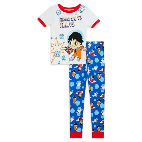 Ryan's World Boys Short Sleeve 2-piece Cotton Snug Fit Pajama Sleep Set, Sizes 4-10