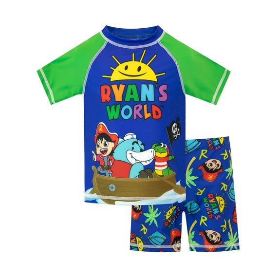 Ryans World Boys Pirate Boat Swim Set Blue Sizes 3T-8