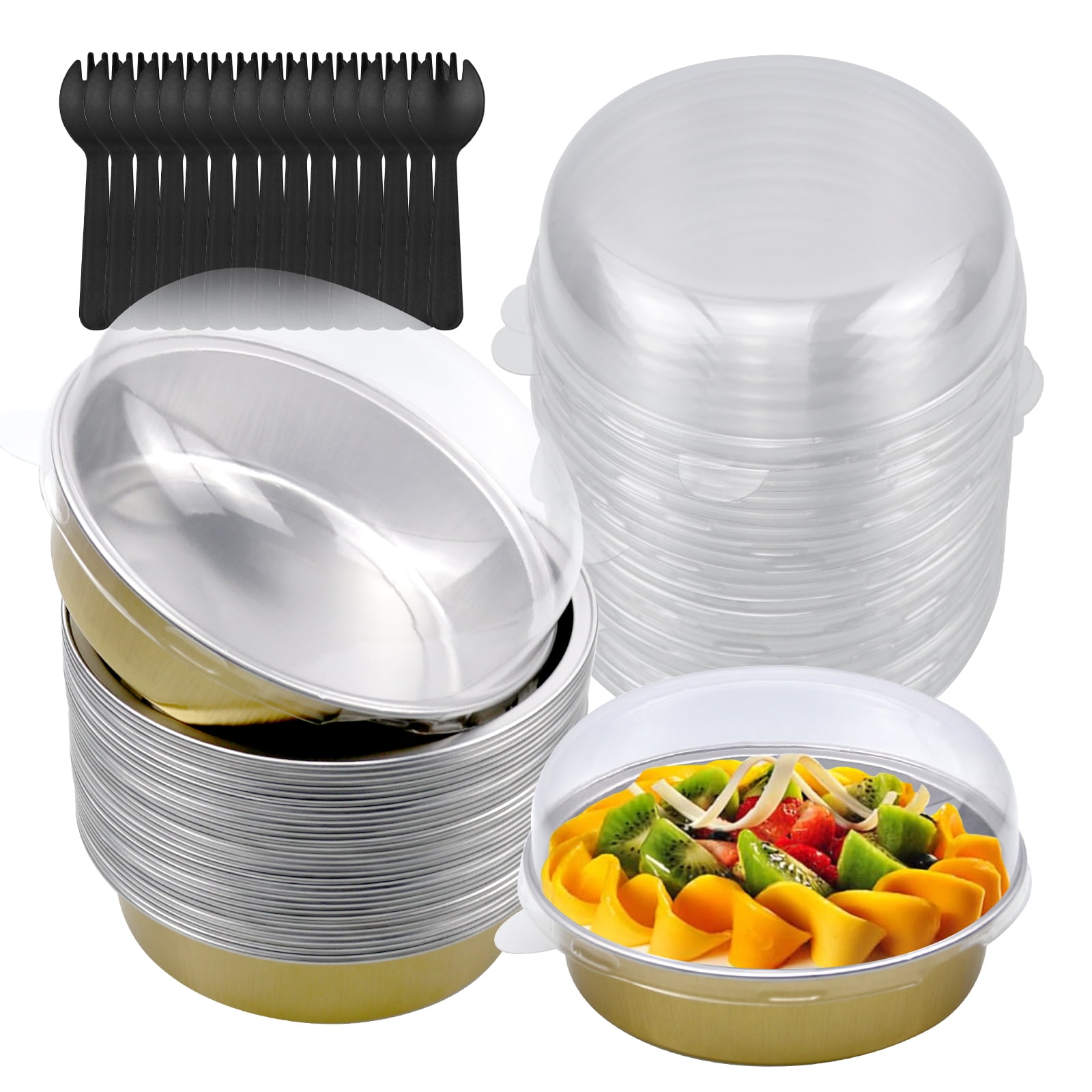 Ryanstar Racing 8oz Mini Pie Pans with Lids 50 Pack, Disposable