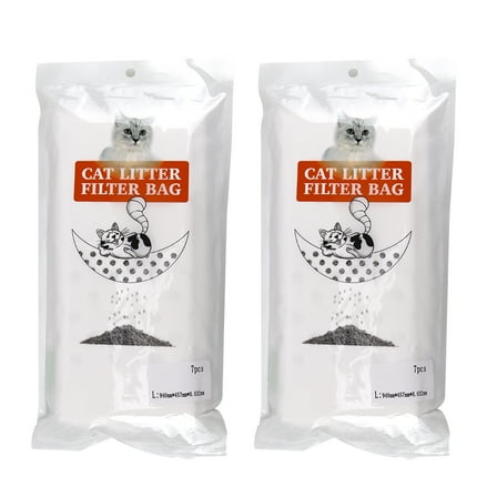 Ryanstar Racing Cat Litter Box Liners 14 Count Cat Litter Bags Kitty Sifting Litter Liners Pet with Durable Drawstring Contains 12 Screening Bags with Holes   2 Non-Porous Screening Bag (37" x 18")