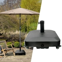 Ryanstar Racing Patio Umbrella Base 125 lb Water and Sand Filled Plastic Moving Heavy Duty Parasol Stand, Outdoor Flagpole Base, Removable Umbrella Base for Patio Garden Pool