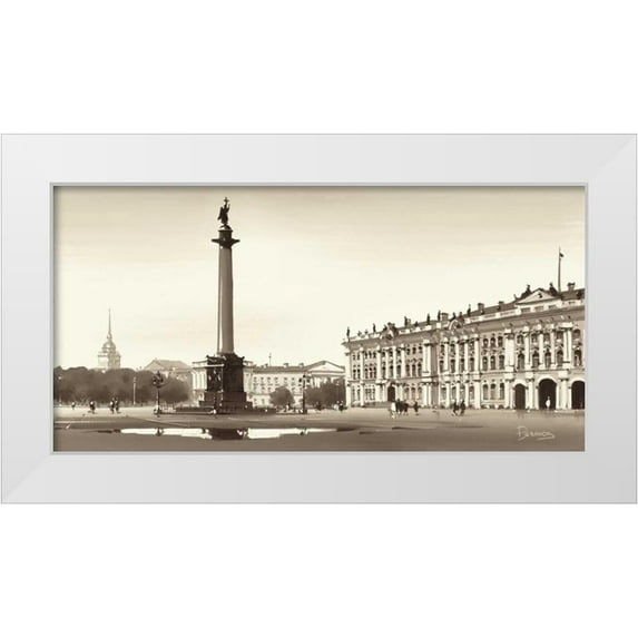 Ryazanov 32x18 White Modern Wood Framed Museum Art Print Titled - Winter Palace, St. Petersburg