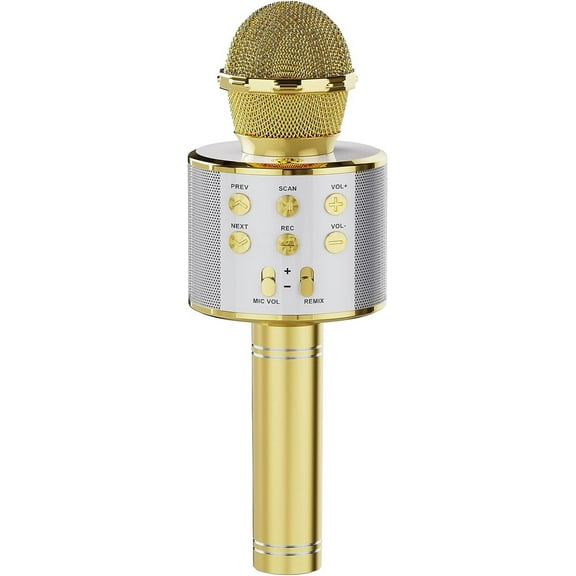 Rybozen Wireless Bluetooth Karaoke Microphone for Kids Girls Adults, 4-in-1 Portable Handheld Mic Speaker for Singing, Karaoke Machine for Phone Android PC, Great Birthday Gifts