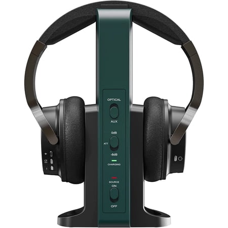 Rybozen Wireless Headphones for TV Watching with 2.4G Digital RF Transmitter Charging Dock Hi-Fi Soft Over-Ear Headset