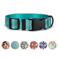 thumbnail image 1 of Rychif Cute Dog Collar, Blue Zebra Stripe Pattern, Soft Nylon Pet Collars for Medium Large Dogs, L, 1 of 5