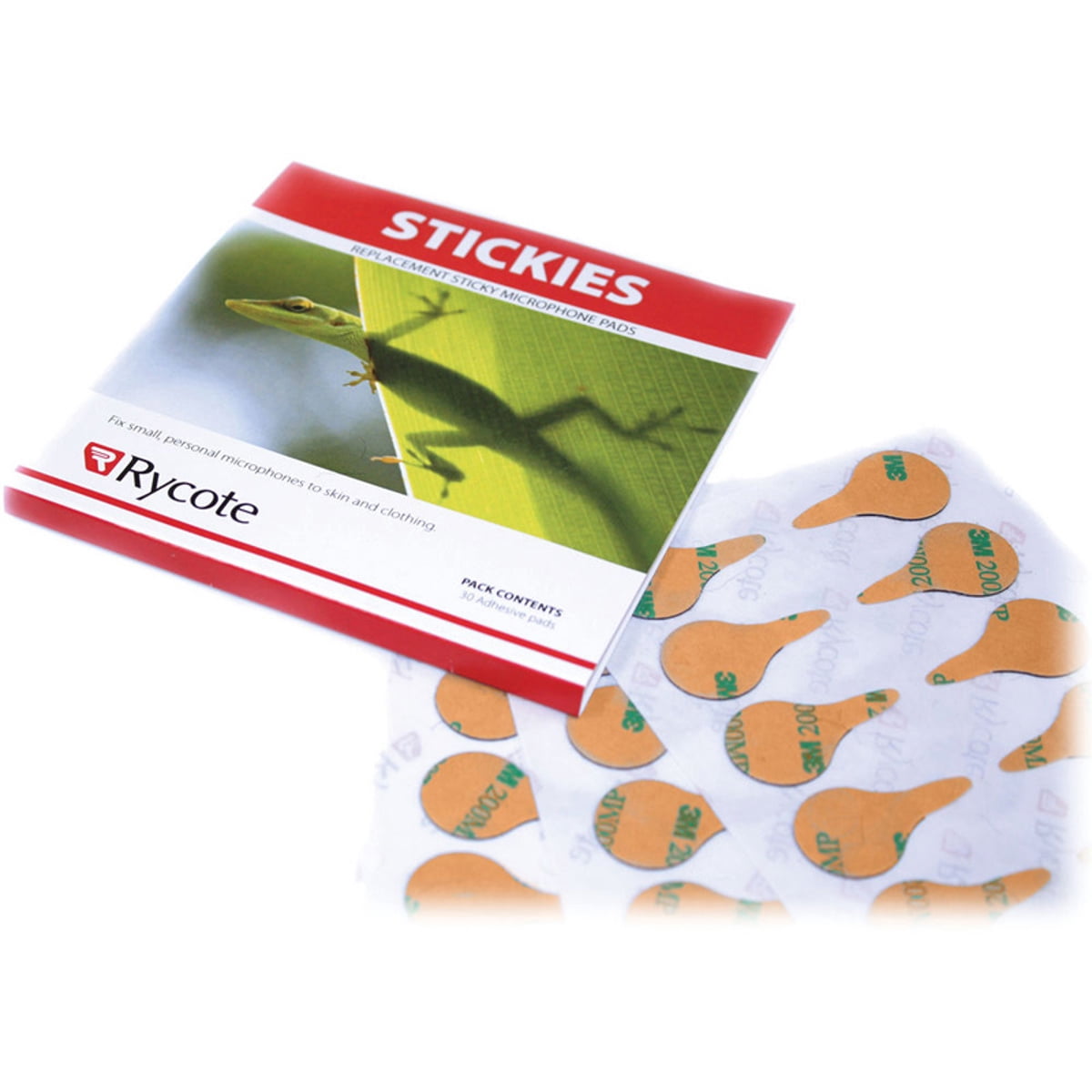 Rycote Adhesive Stickies Pads for Lavalier Microphones, 100 Uses, 100 Pack