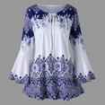 thumbnail image 1 of HWRETIE Fashion Womens Plus Size Printed Flare Sleeve Tops Blouses Key Hole T-Shirts Black Xl, 1 of 7