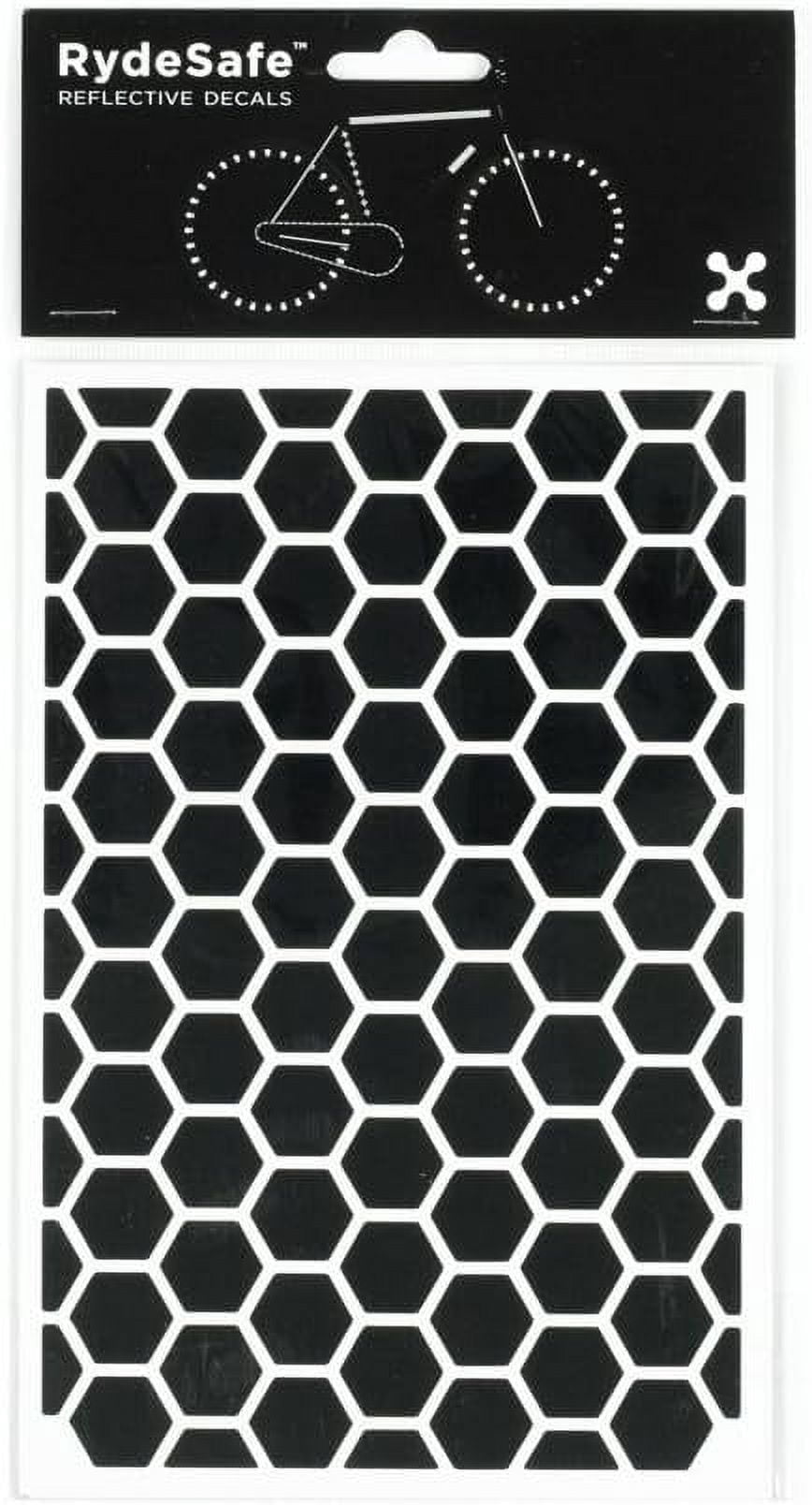 208 Pcs Black Reflective Hexagon Bike Stickers - Vinyl Decals For Bicycle, Helmet, Scooter Safety