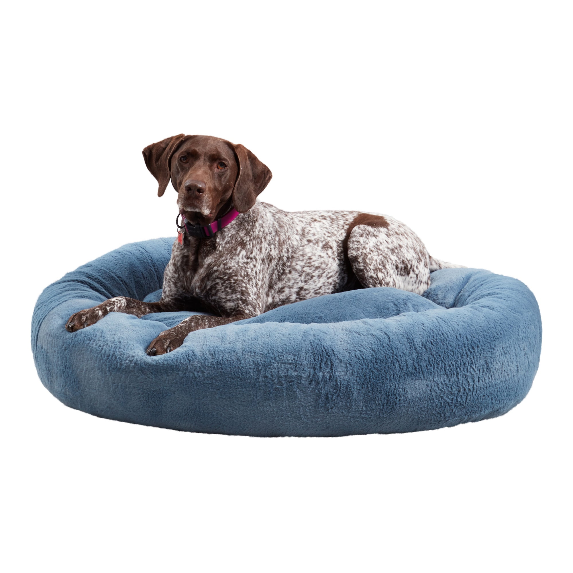 Large Kerry Blue Faux Fur Donut Dog Bed