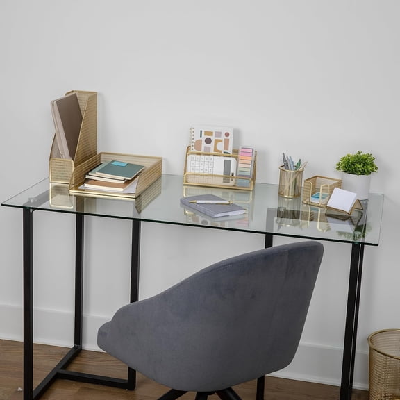 Ryder Gold Mesh Metal 6 Piece Set Desktop Organizers and Accessories