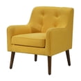 thumbnail image 1 of Ryder Mid Century Modern Yellow Woven Fabric Tufted Armchair, 1 of 5