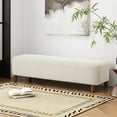 thumbnail image 1 of Christopher Knight Home Ryder Modern Upholstered Rectangular Ottoman, Durable Foam Cushion with Solid Wood Legs, White, 1 of 8