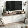 thumbnail image 1 of Rydstorp 1-Drawer Wood 60" Floating TV Stand, Walnut Oak, 1 of 8