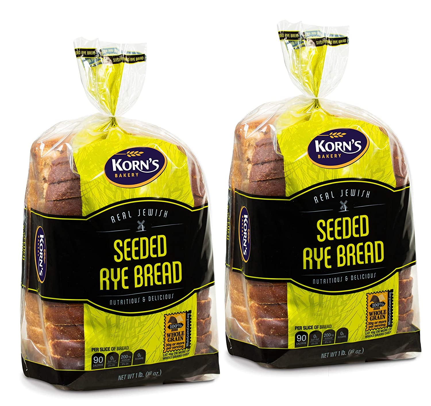 Rye Bread with Seeds -2 Pack-16 oz Per Loaf | Delicious Sandwich Bread | Kosher Bread | Fresh Bread | Dairy & Nut Free | 2-3 Day Shipping | Stern’s Bakery