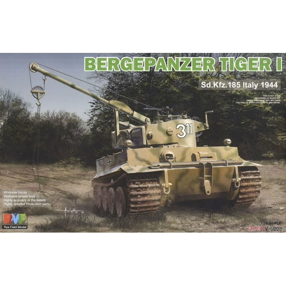 Rye Field Model 1:35 Bergepanzer Tiger I Tank Recovery Vehicle Plastic #5008