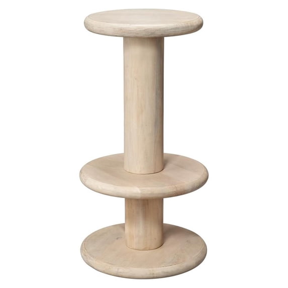 Jamie Young Co Rye Mango Wood Barstool Cream