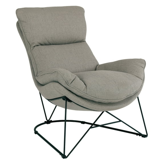 Ryedale Lounge Chair in Gray Fabric with Black Frame