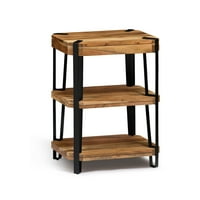 Ryegate Natural Solid Wood w/Metal 2 Shelf End Table Deals