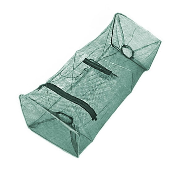 Rygai Foldable Nylon Fishing Net Crab Fish Crawdad Shrimp Minnow Bait Trap Drift Cage,Green