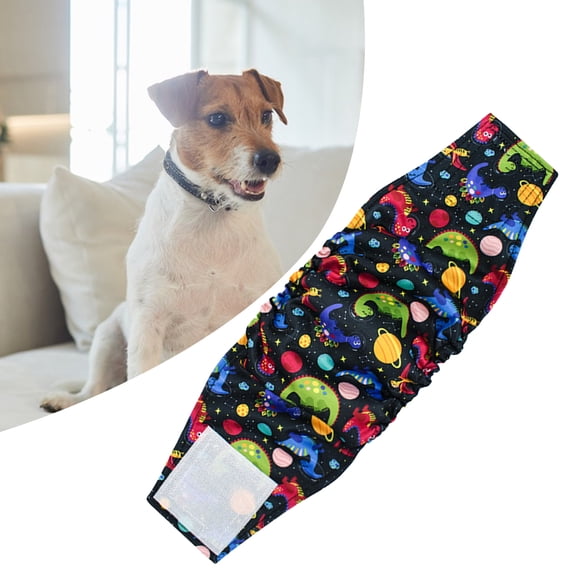 Rygai Small Dog Diapers Male Dog Belly Band Diapers Fastener Tape Adjustable High Absorbency Leakproof Comfortable Breathable for Training Incontinence