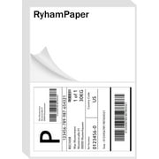 RyhamPaper 50 Shipping Labels, 5.5" x 8.5", Half Sheet Labels for Laser and Inkjet Printers, White, 2/Sheet, 25 Sheets/Pack