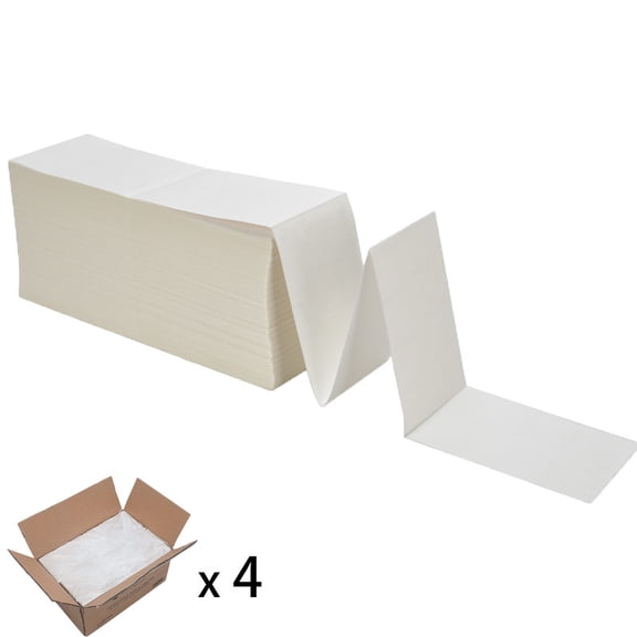RyhamPaper 8000 Labels 4x6 Fanfold Direct Thermal Shipping Labels Perforated Label,2000 Labels per Stack
