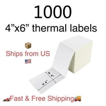 RyhamPaper Fanfold 4" x 6" Direct Thermal Shipping Labels, 1000 Labels 1 Stack, Compatible with Zebra, Rollo Thermal Label Printer