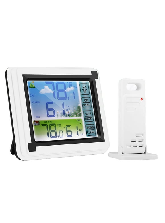 RyhamPaper Indoor Outdoor Thermometer, LCD ℃/℉ Wireless Digital Thermometer With Transmitter
