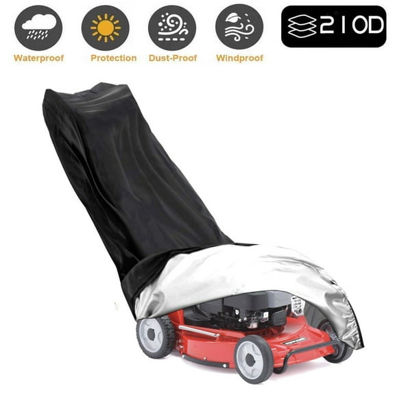 RyhamPaper Lawn Mower Cover, 210D Oxford Cloth, Waterproof/UV Resistant, Black