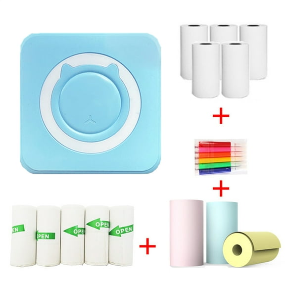 RyhamPaper Pocket Size Wireless Photo Printer Set, Multicolor