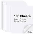 thumbnail image 1 of RyhamPaper Printable Sticker Paper, Matte Clear, 8.5" x 11.7", Inkjet&Laser Printers, 100 Craft Paper Sheets, 1 of 7