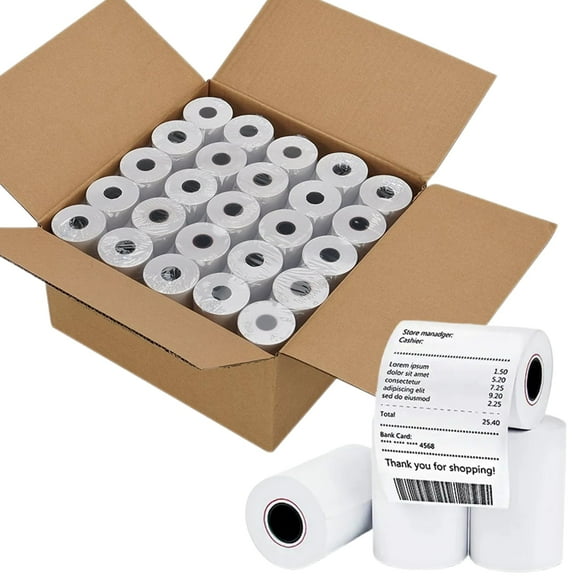 RyhamPaper Thermal Paper Rolls 2 1/4" x 50', Cash Register Paper, Credit Card Paper, 50 Rolls/1 Carton, White, BPA Free Receipt Paper