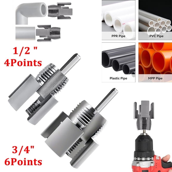 Ryhampaper 1/2 " + 3/4" Integrated Internal & External Pipe Threading-Tool PVC Pipe Threader Cutting Kit