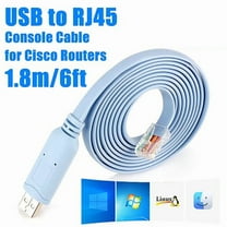 Ryhampaper 1.8m USB to RS232 Serial to RJ45 CAT5 Console Adapter Cable for Cisco Routers FTDI Blue 1Pc
