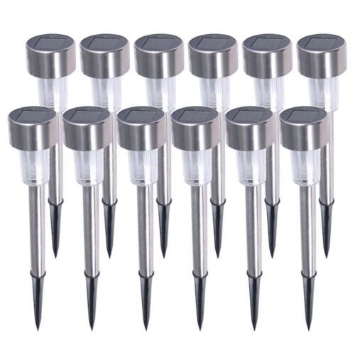 Ryhampaper 12 Pcs Solar Powered LED Stake Lights Outdoor Garden ...