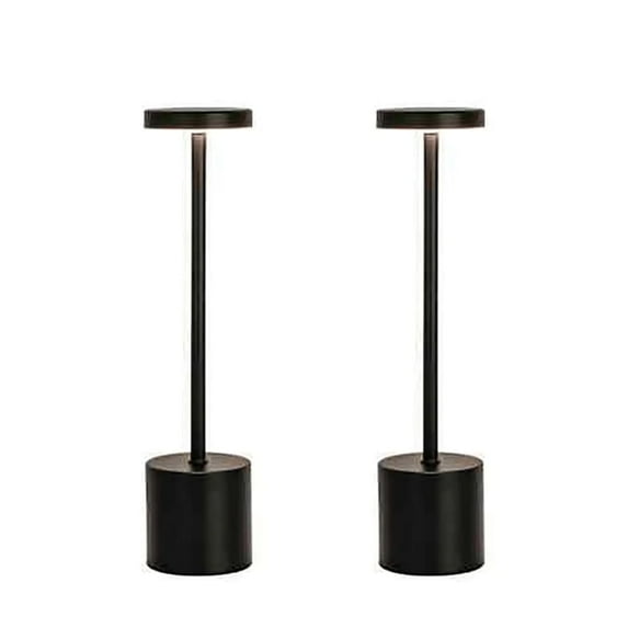 Ryhampaper 13.4" LED Adjustable Metal Desk Lamps 3 Color Dimmable Table Lamps Touch Control Night Light Cordless Rechargeable Black 1800mAh 2Pack