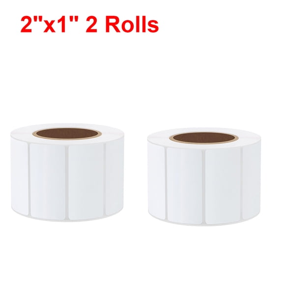 Ryhampaper 2 Rolls 2"x1" Direct Thermal Labels Barcode FBA SKU Sticker Labels1300/Roll for Rollo & Zebra Printer