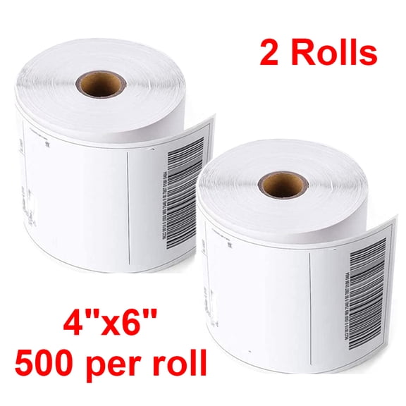 Ryhampaper 2 Rolls 4"x6" Direct Thermal Shipping Labels, 500/Roll, Direct Thermal Labels For Zebra Eltron Thermal Printers