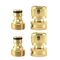 Ryhampaper 2 Set 3/4" Garden Hose Quick Connector Set Water Fitings Thread Solid Brass Female Male Connector Kit