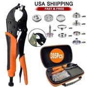 Ryhampaper 305Pcs Heavy Duty Snap Fastener Tool Kit, Boat Cover Metal Snaps Canvas Sewing Tarp Orange Black