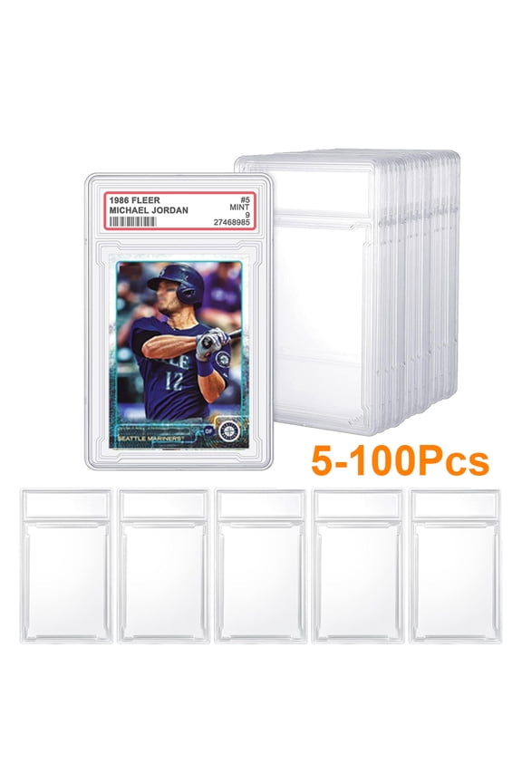 5 Pack 35 Pt. Empty Graded Card Holder PSA Style Slab for Trading Sports Cards Protector Case Clear